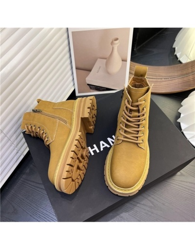 Replica  Women's Fall Pure Color Chunky Ankle Boots #801681 $56.73 USD for Wholesale