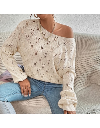 Replica Casual Cozy Solid Ladies Hollowed Out  Sweaters  Long Sleeve #801685 $32.23 USD for Wholesale