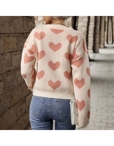 Replica Heart Cute Pattern Ladies Loose Sweaters Long Sleeve Crew Neck #801686 $38.22 USD for Wholesale