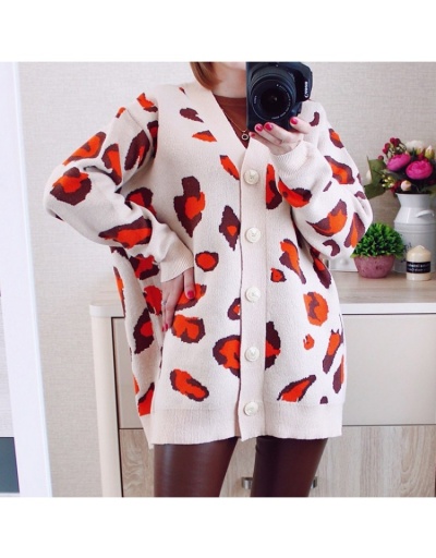 Replica  2022 V-neck Animal Print Women's Sweater Long Sleeve V Neck #801687 $50.90 USD for Wholesale