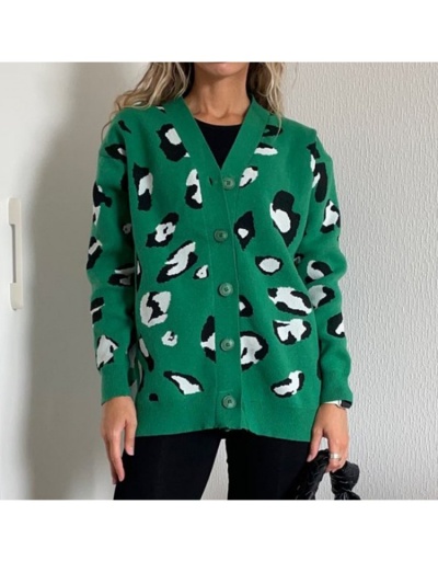 Replica  2022 V-neck Animal Print Women's Sweater Long Sleeve V Neck #801687 $50.90 USD for Wholesale