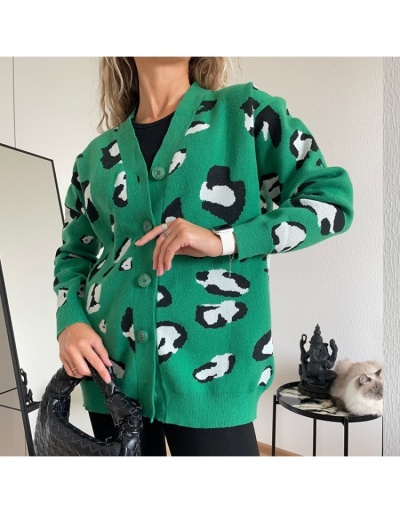 Replica  2022 V-neck Animal Print Women's Sweater Long Sleeve V Neck #801687 $50.90 USD for Wholesale