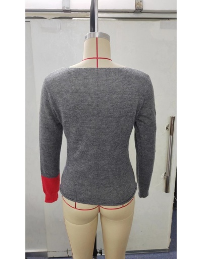 Replica  Casual Contrast Color Skull Women's Sweater Long Sleeve Crew Neck #801699 $35.03 USD for Wholesale