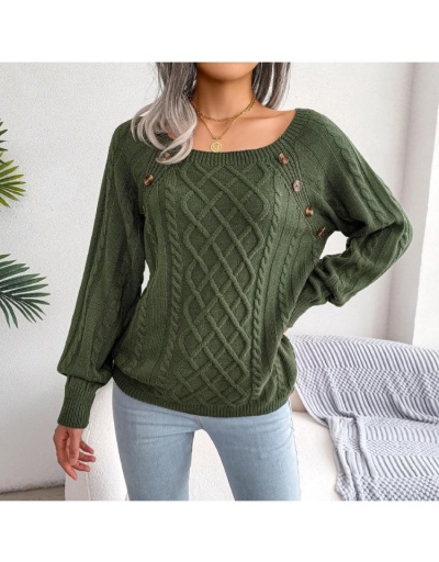 Replica  Casual Pure Color Women's Knitted Sweaters Long Sleeve Square Neck #801701 $40.80 USD for Wholesale