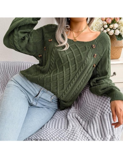 Replica  Casual Pure Color Women's Knitted Sweaters Long Sleeve Square Neck #801701 $40.80 USD for Wholesale