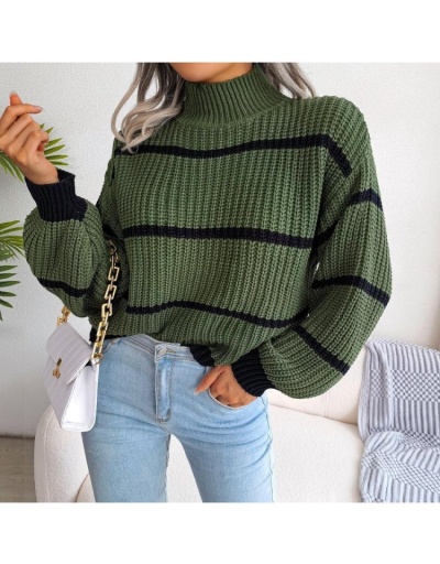 Replica  Casual Lantern Sleeve Mock Neck Women's Sweater Long Sleeve Mock Neck #801703 $41.69 USD for Wholesale