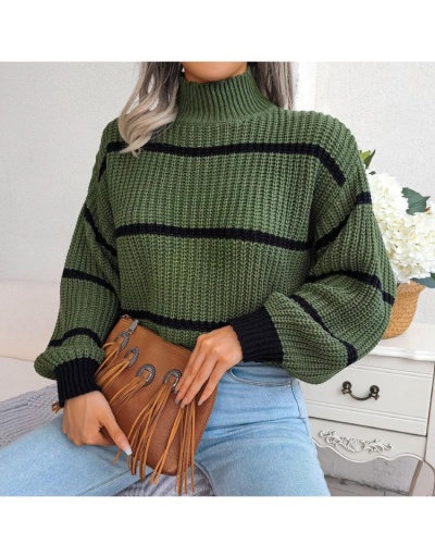 Replica  Casual Lantern Sleeve Mock Neck Women's Sweater Long Sleeve Mock Neck #801703 $41.69 USD for Wholesale