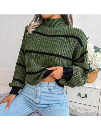 Replica  Casual Lantern Sleeve Mock Neck Women's Sweater Long Sleeve Mock Neck #801703 $41.69 USD for Wholesale