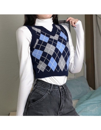 Replica Rhombus V Neck  Sweater Vest Tops Sleeveless V Neck #801707 $21.83 USD for Wholesale