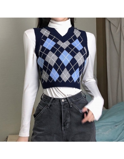 Replica Rhombus V Neck  Sweater Vest Tops Sleeveless V Neck #801707 $21.83 USD for Wholesale