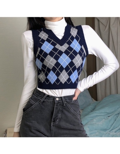 Replica Rhombus V Neck  Sweater Vest Tops Sleeveless V Neck #801707 $21.83 USD for Wholesale