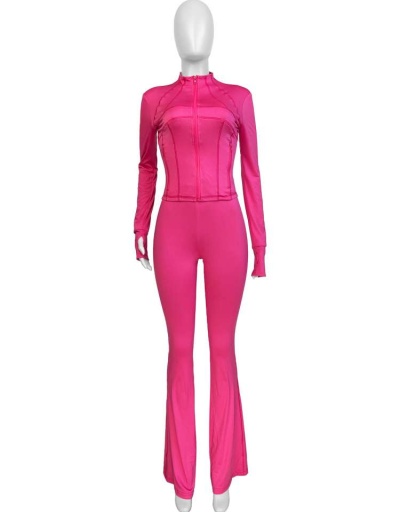 Replica Long Sleeve Zipper Coat Flared Pant Sets #801728 $64.40 USD for Wholesale