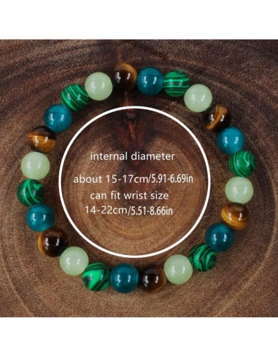 Replica Attract Abundance And Prosperity Tigers Eyes Stone Malachite Bracelet #801745 $9.80 USD for Wholesale