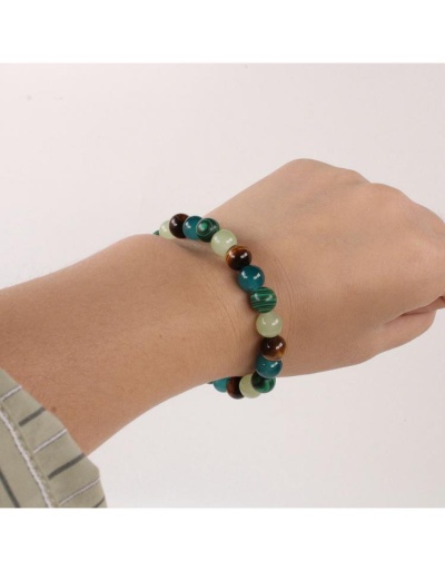 Replica Attract Abundance And Prosperity Tigers Eyes Stone Malachite Bracelet #801745 $9.80 USD for Wholesale