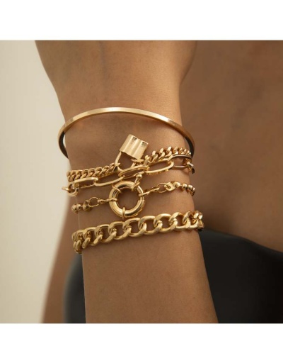 Layered Geometric Alloy Circular Bracelet #801748 $7.98 USD, Wholesale Fashion 