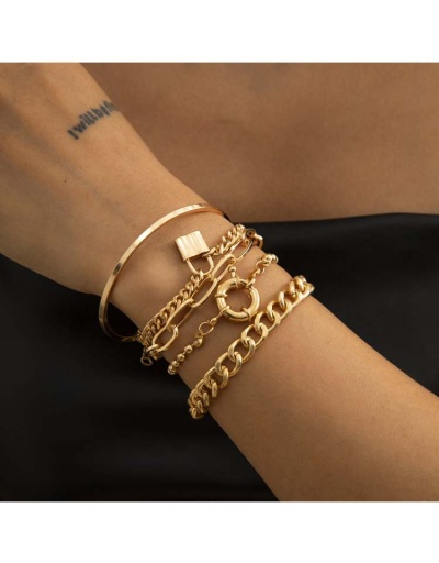 Replica Layered Geometric Alloy Circular Bracelet #801748 $7.98 USD for Wholesale