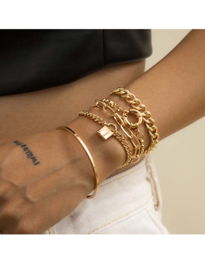 Replica Layered Geometric Alloy Circular Bracelet #801748 $7.98 USD for Wholesale