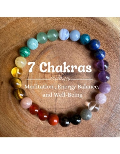 7 Chakras Meditation Tiger Eye Crystal Bracelet #801751 $10.75 USD, Wholesale Fashion 