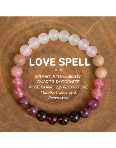 Chalcedony Rufous Wooden 8mm Love Spell Bracelet #801755 $7.95 USD, Wholesale Fashion 