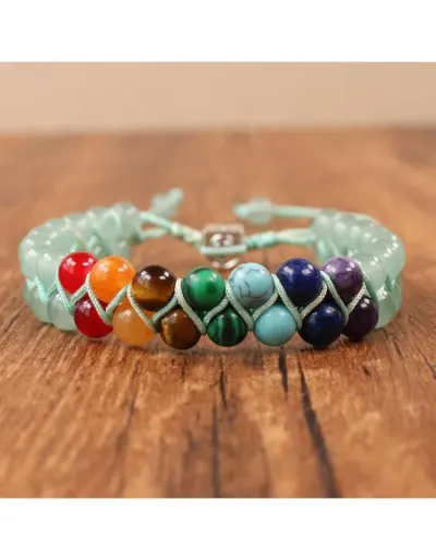 Replica Colorblock Multi-layered Weave Bracelet #801760 $15.76 USD for Wholesale