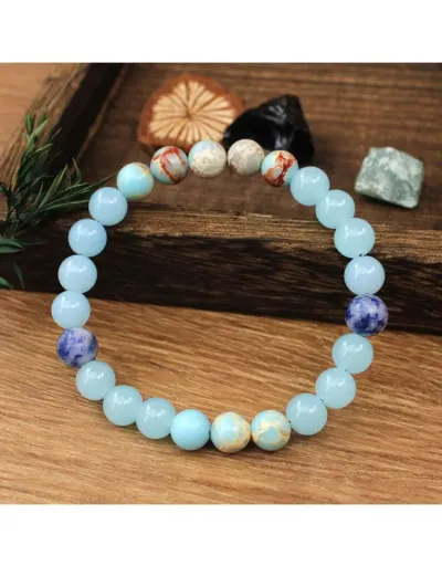 Bring Good Luck And Wealth Relieve Tension Enhance Love Sea Blue Bracelet #801762 $9.97 USD, Wholesale Fashion 