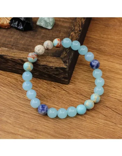 Replica Bring Good Luck And Wealth Relieve Tension Enhance Love Sea Blue Bracelet #801762 $9.97 USD for Wholesale