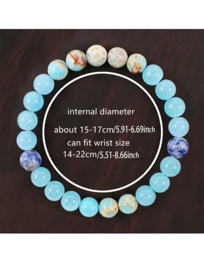 Replica Bring Good Luck And Wealth Relieve Tension Enhance Love Sea Blue Bracelet #801762 $9.97 USD for Wholesale