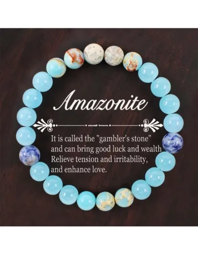 Replica Bring Good Luck And Wealth Relieve Tension Enhance Love Sea Blue Bracelet #801762 $9.97 USD for Wholesale