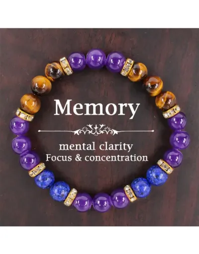 Mental Clarity Focus Concentration Purple Bracelet #801764 $9.80 USD, Wholesale Fashion 