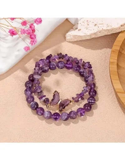 Butterfly Pattern Purple Black 2pcs Crystal Bracelet #801766 $14.70 USD, Wholesale Fashion 