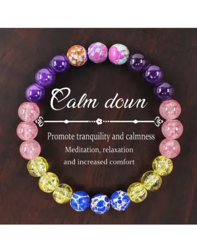 Promote Tranquility Calmness Meditation Purple Crystal Bracelet #801769 $10.58 USD, Wholesale Fashion 