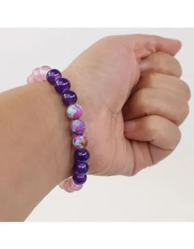 Replica Promote Tranquility Calmness Meditation Purple Crystal Bracelet #801769 $10.58 USD for Wholesale