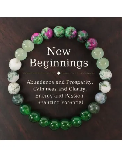 Energy Passion Calmness Clarity Abundance Green Stone Bracelet #801770 $9.30 USD, Wholesale Fashion 