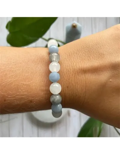 Replica Aquamarine Gray Agate Inner Peace Bracelet #801772 $9.26 USD for Wholesale