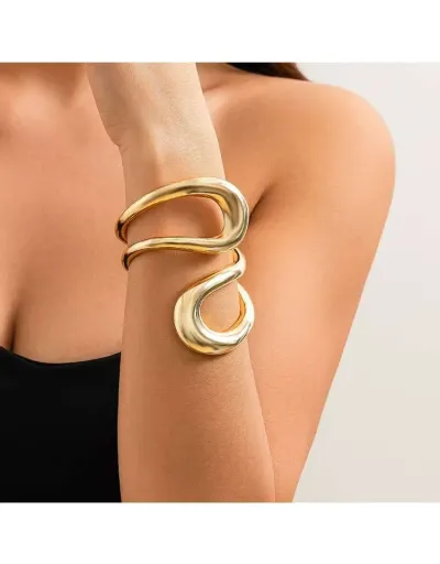 Irregular Geometric Alloy Annular Bracelet #801778 $14.47 USD, Wholesale Fashion 