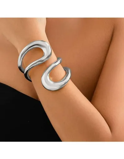 Replica Irregular Geometric Alloy Annular Bracelet #801778 $14.47 USD for Wholesale