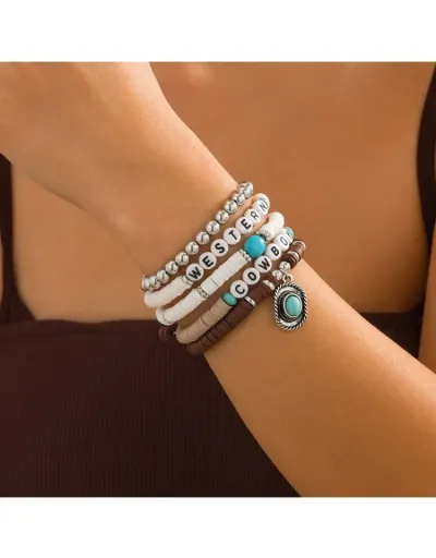 Letter Pattern Bohemian Beads Bracelet #801785 $8.57 USD, Wholesale Fashion 