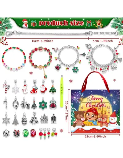 Replica 24pcs Christmas Surprise Bracelet Box Girl DIY Bracelet Kit #801787 $21.52 USD for Wholesale