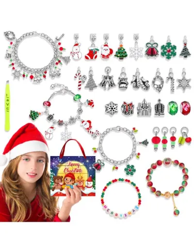 Replica 24pcs Christmas Surprise Bracelet Box Girl DIY Bracelet Kit #801787 $21.52 USD for Wholesale