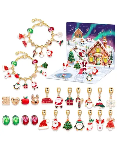 24Pcs Kids Christmas Bracelet Making Kit For Girls Ages 3-12 Jewelry Making Kit Easy To Craft Christmas Gifts #801791 $22.79 USD, Wholesale Fashion 