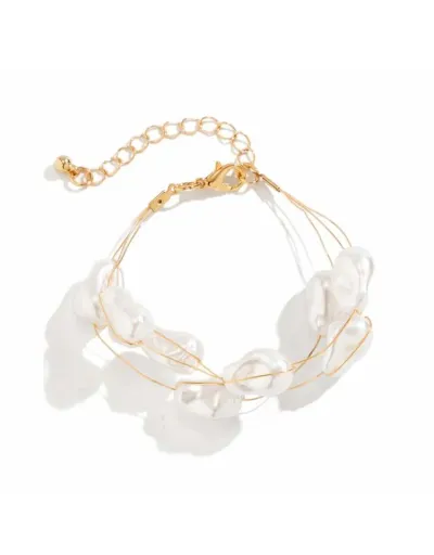 Replica European Style Chain Faux Pearl Electroplated Bracelet #801793 $7.62 USD for Wholesale