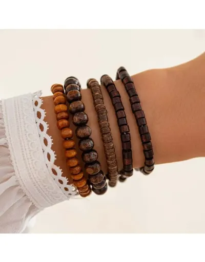 Replica Ethnic Wooden Beads Bracelet #801797 $9.59 USD for Wholesale