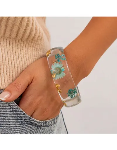 Flowers Plants Acrylic Transparent Bracelet #801801 $13.36 USD, Wholesale Fashion 