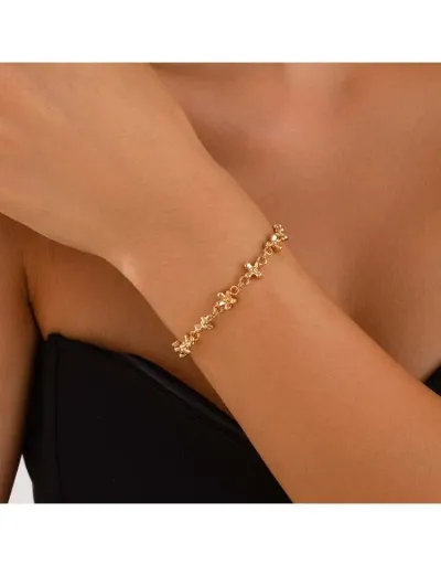 Patchwork Electroplating Fashionable Bracelet #801806 $6.34 USD, Wholesale Fashion 