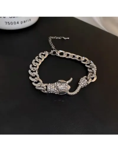 Replica Chain Rhinestone Alloy Annular Bracelet #801807 $7.78 USD for Wholesale