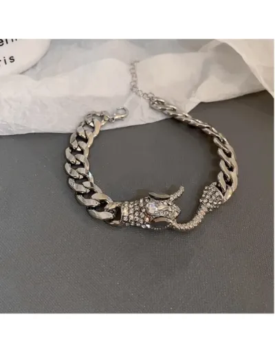 Replica Chain Rhinestone Alloy Annular Bracelet #801807 $7.78 USD for Wholesale