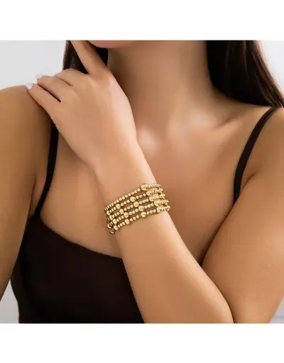 Replica Chain Layered Easy Match Electroplating Bracelet #801815 $5.78 USD for Wholesale