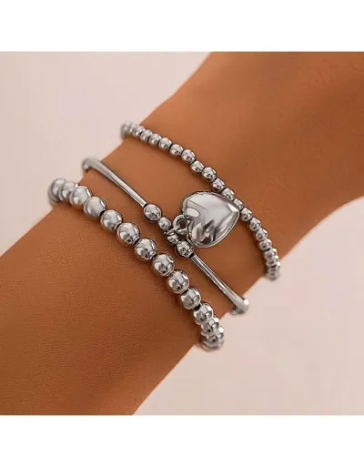 Replica Chain Heart Electroplating Easy Match Bracelet #801818 $5.68 USD for Wholesale