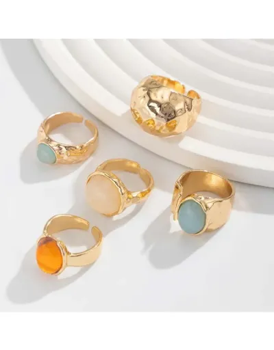 Replica Exquisite Patchwork Acrylic Inlay Electroplating Rings #801838 $10.33 USD for Wholesale