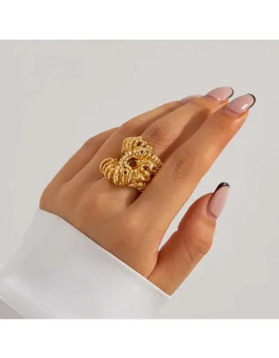 Replica Luxurious Cabe Knit Irregular Ring #801841 $7.96 USD for Wholesale